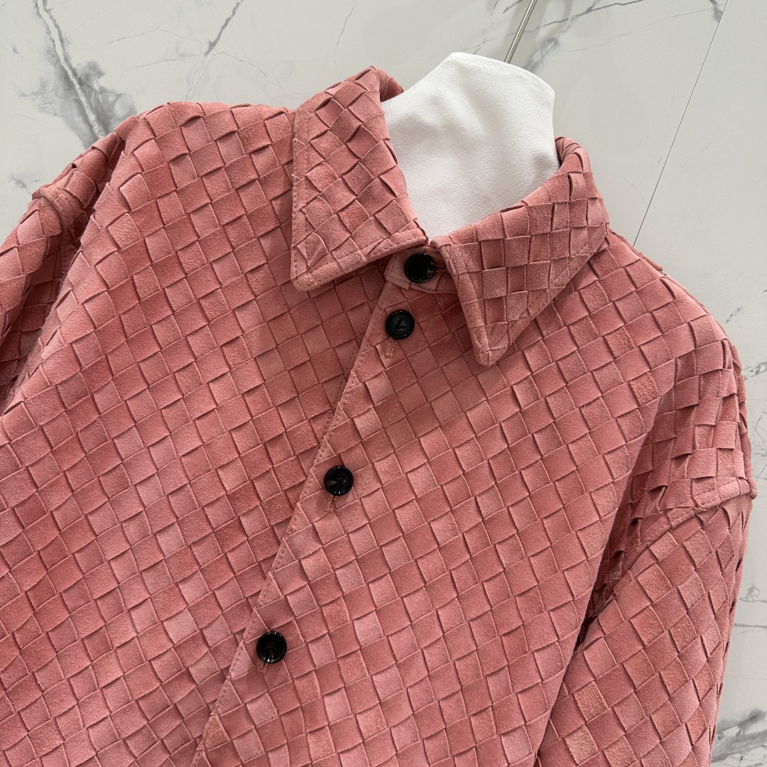 Bottega Veneta Suede Shirt Jacket, Hand-Woven Leather Outerwear 3 cmp i1752220424105 1828 0 1