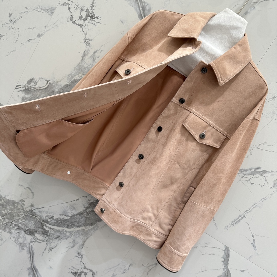 “High-Quality Bronello Cucin*25 Shoulder Jacket with Velvet and Copper Chain Decorations – Elegant Autumn Fashion” - 图片 8