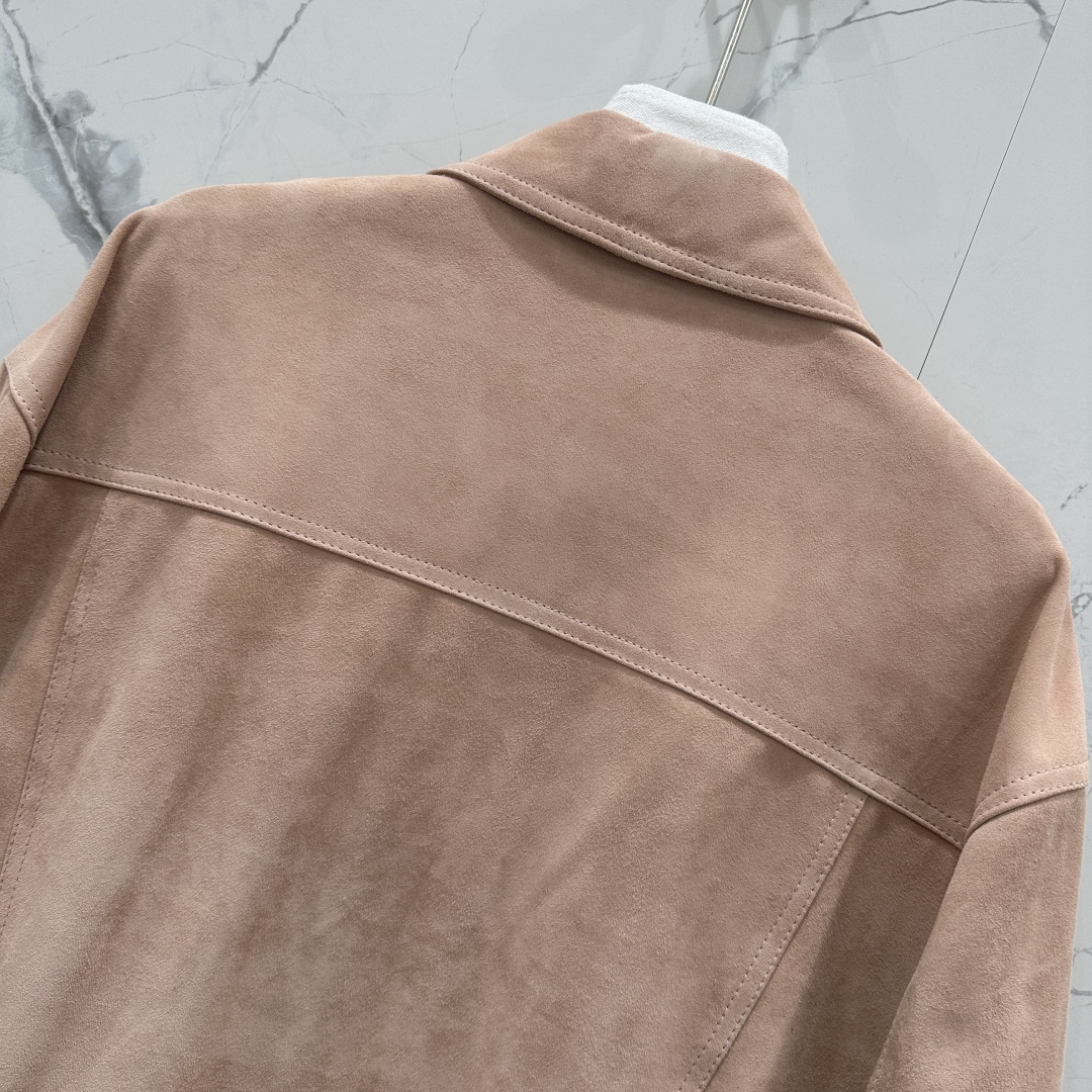 “High-Quality Bronello Cucin*25 Shoulder Jacket with Velvet and Copper Chain Decorations – Elegant Autumn Fashion” - 图片 6