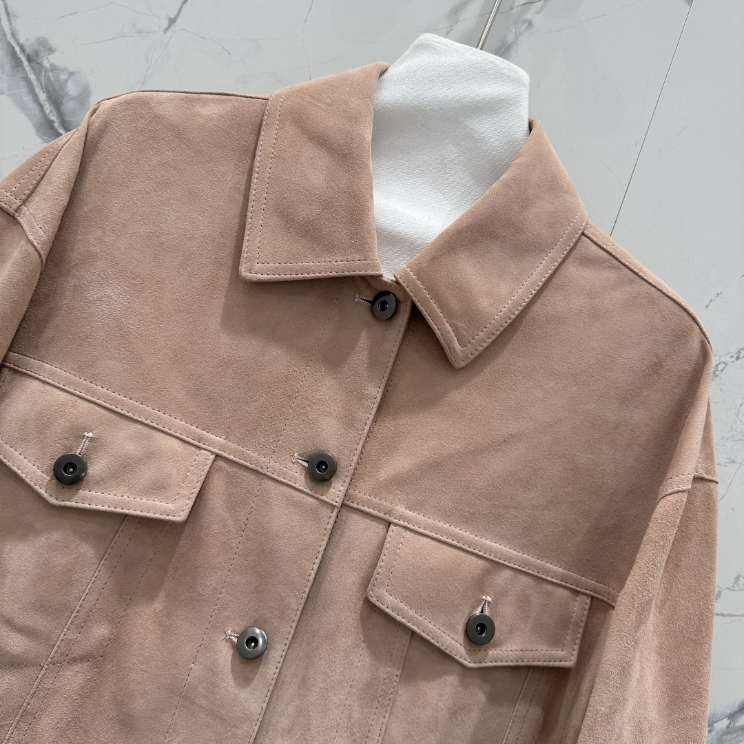 “High-Quality Bronello Cucin*25 Shoulder Jacket with Velvet and Copper Chain Decorations – Elegant Autumn Fashion” - 图片 2