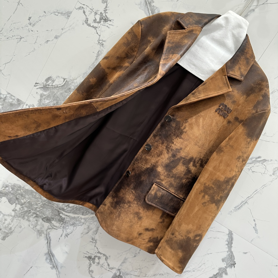 “Original Tweedy Girl Lambskin Jacket with Retro-Colored Design | Miu Morning Autumn Product” - 图片 8