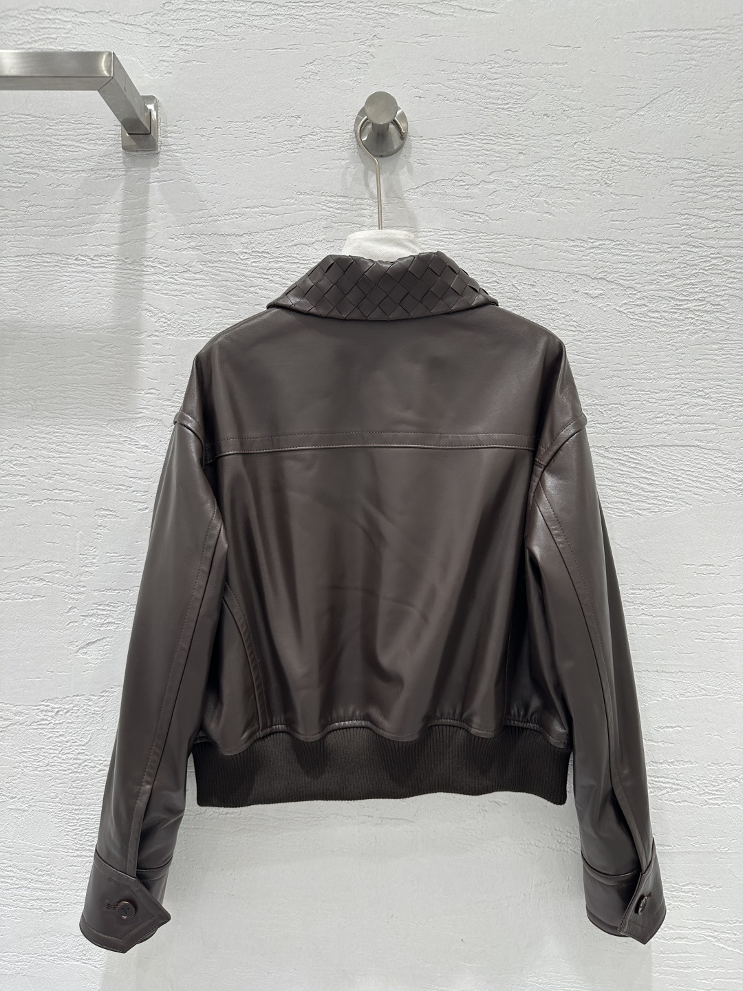 Bottega Veneta Lambskin Biker Jacket Women's Braided Collar Leather Outwear 6 cmp i1754725603606 4523 0 5