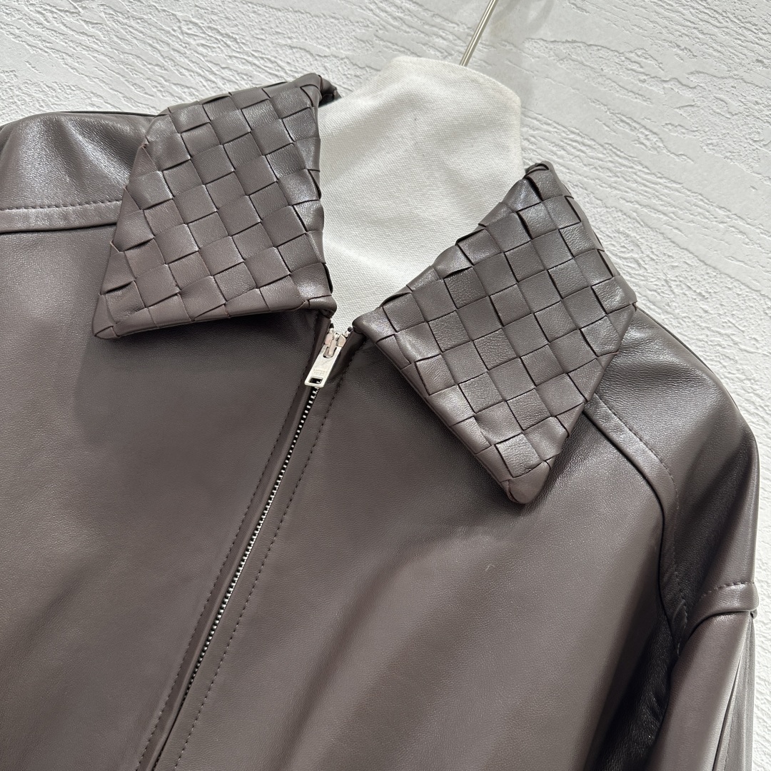 Bottega Veneta Lambskin Biker Jacket Women's Braided Collar Leather Outwear 3 cmp i1754725605717 3385 0 1
