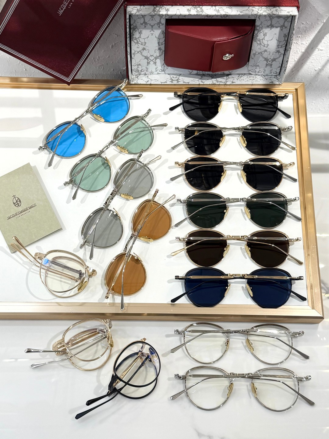 Jacques Marie Mage  -可折叠眼镜Folding glasses -定制一体式铰链 -全新药丸形斜面鼻