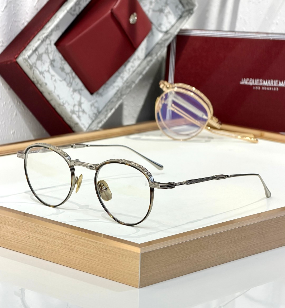 Jacques Marie Mage  -可折叠眼镜Folding glasses -定制一体式铰链 -全新药丸形斜面鼻