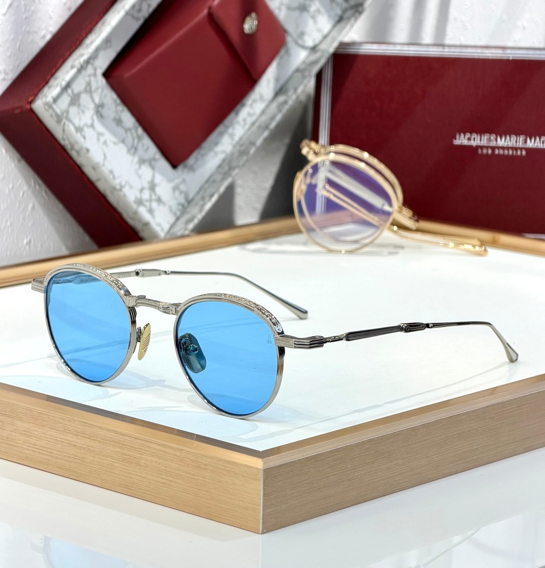 Jacques Marie Mage  -可折叠眼镜Folding glasses -定制一体式铰链 -全新药丸形斜面鼻