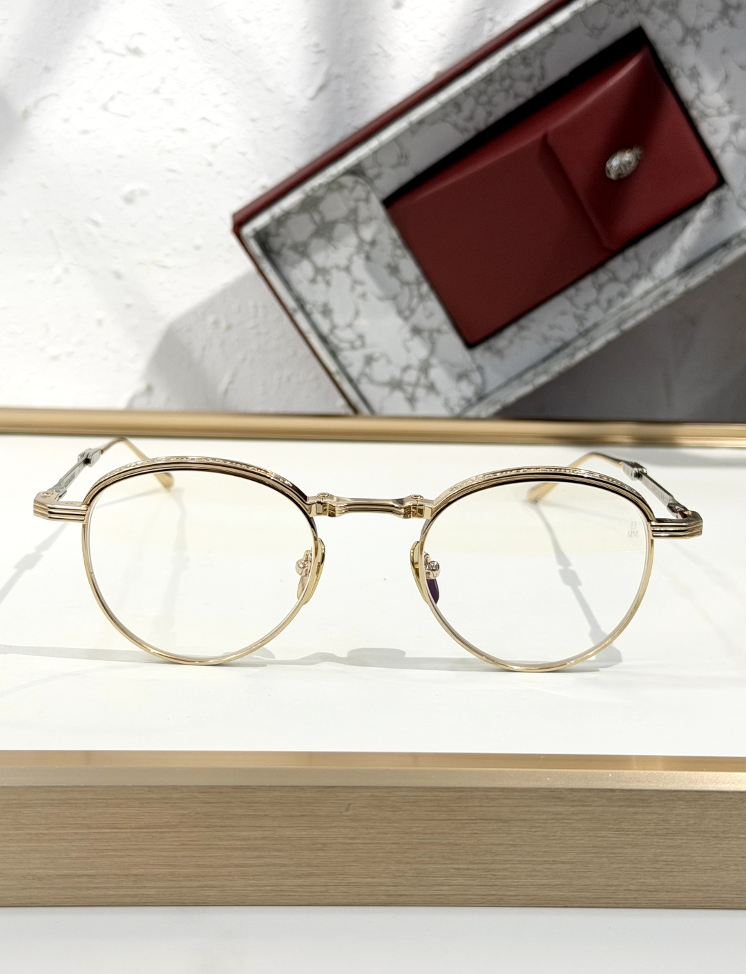 Jacques Marie Mage  -可折叠眼镜Folding glasses -定制一体式铰链 -全新药丸形斜面鼻