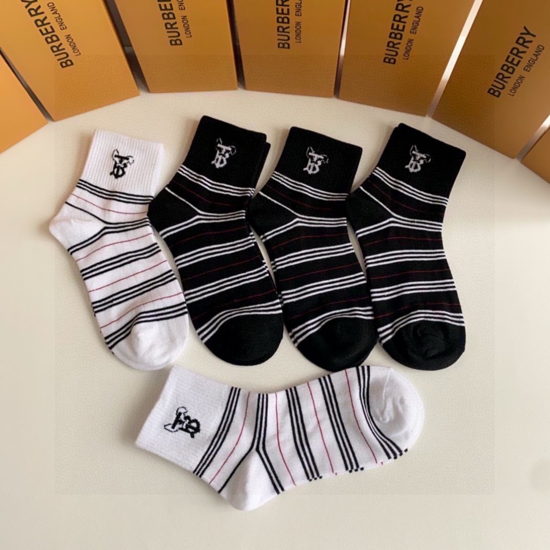 Burberry Special P84 Socks Pack: Five Pairs in Sync Box with Bonus Card - 图片 2