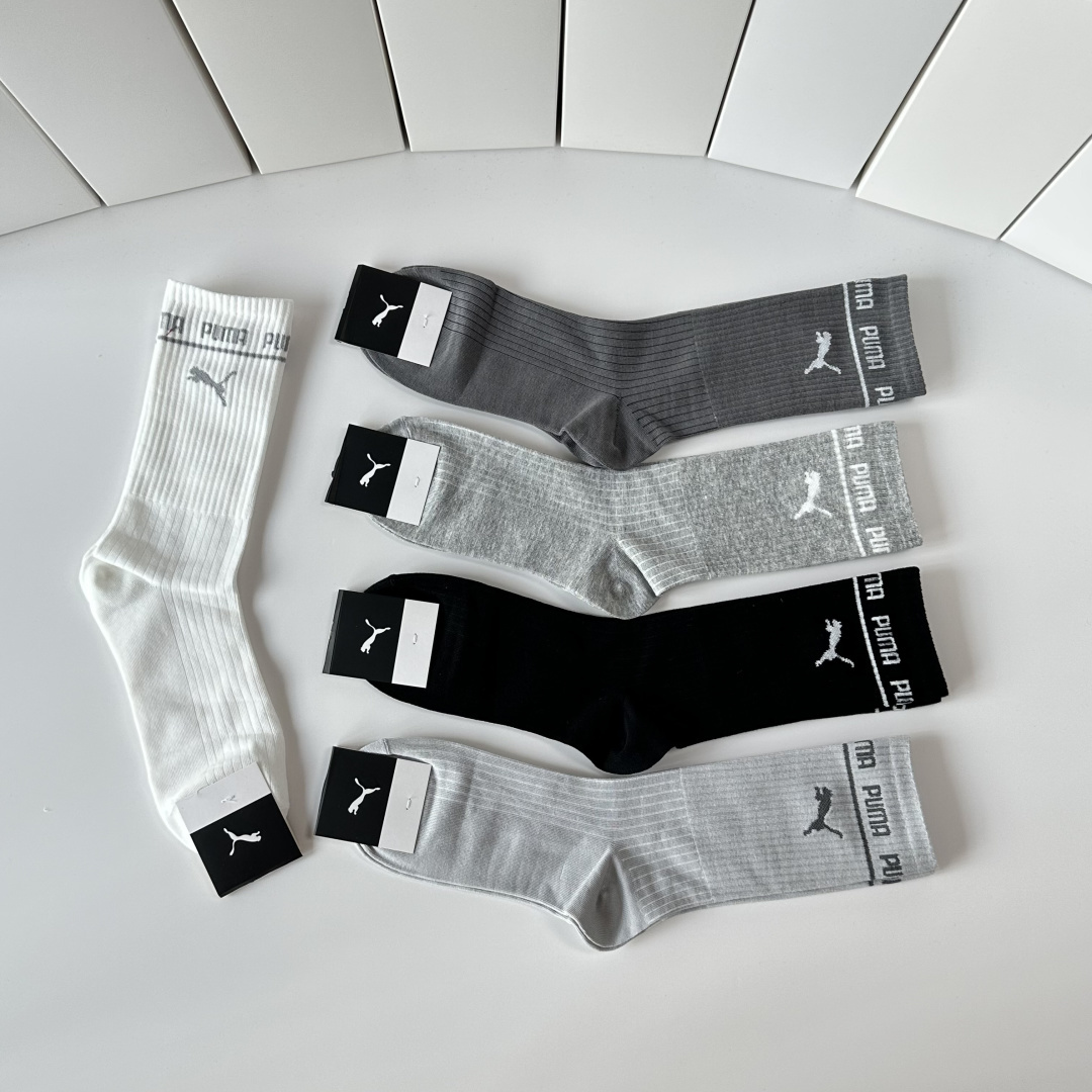 💛配专柜包装PUMA（彪马）新款中长款堆堆袜袜子！一盒五双，专柜同步筒袜袜子，💛大牌出街，潮人必备🔥超好