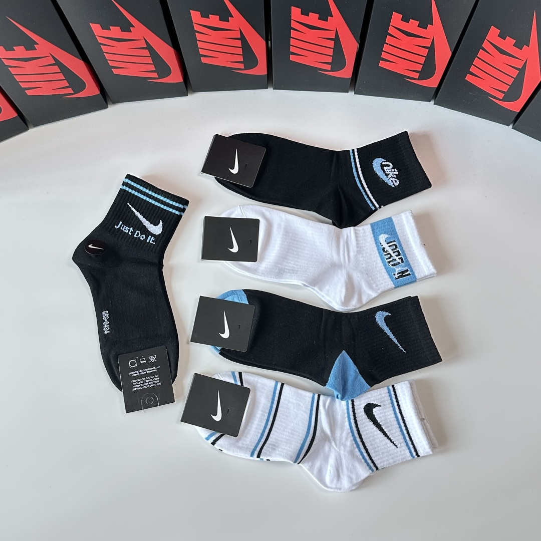 💛配专柜包装NIKE（耐克）新款中长款堆堆袜袜子！一盒五双，专柜同步筒袜袜子，💛大牌出街，潮人必备🔥超好