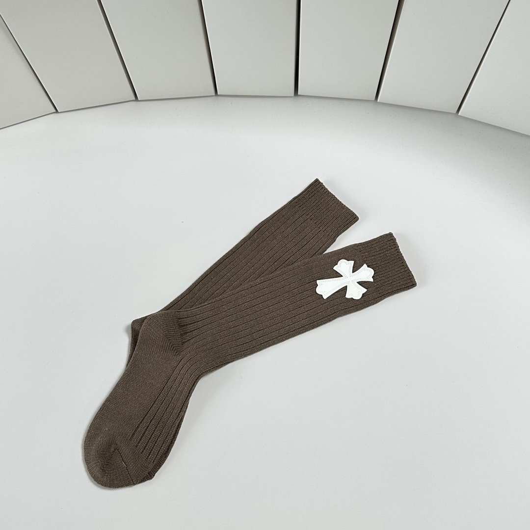 💛配包装ChromeHearts 克罗心新款经典小腿款饰品袜堆堆袜袜子！一盒一双， 专柜同步筒款袜子，💛