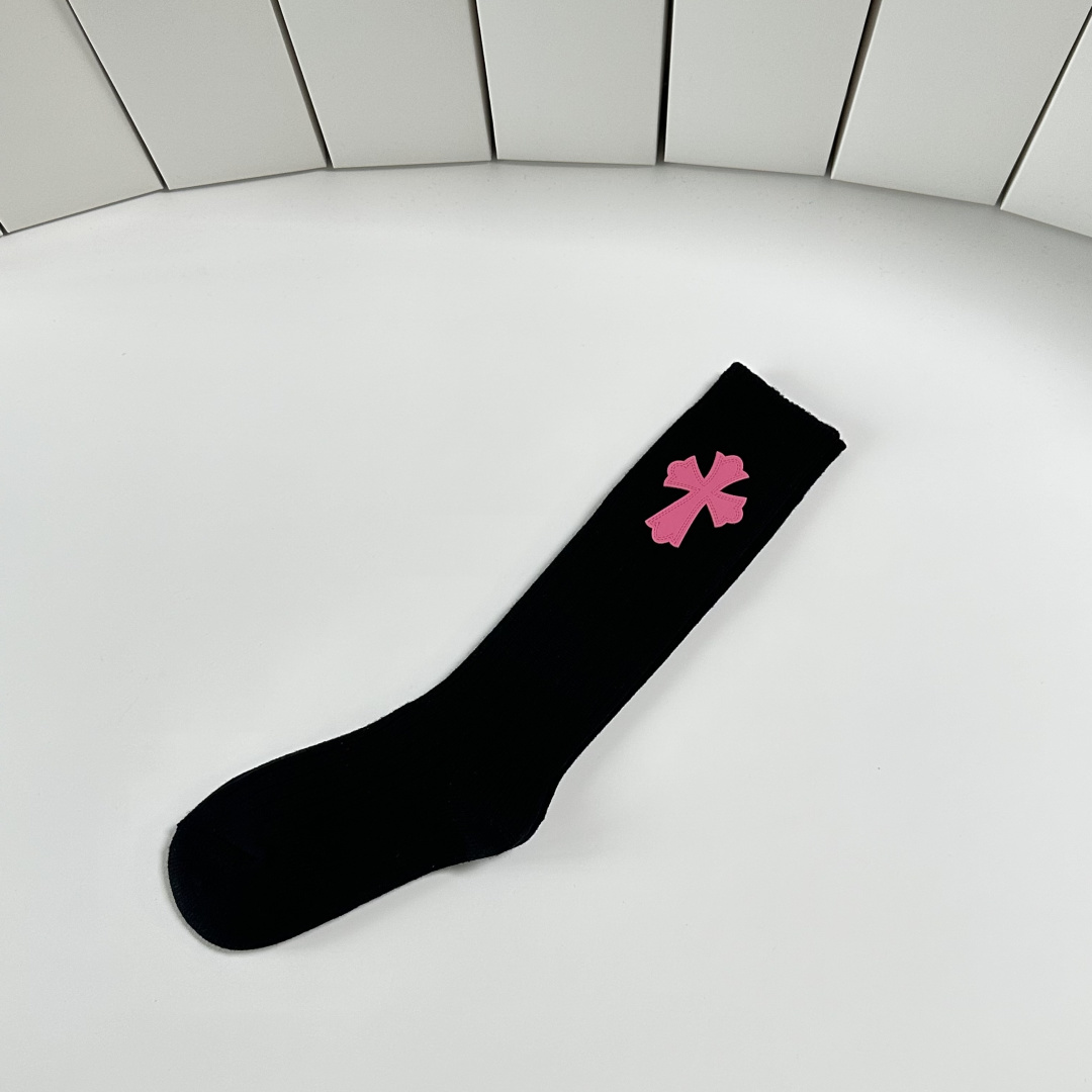 💛配包装ChromeHearts 克罗心新款经典小腿款饰品袜堆堆袜袜子！一盒一双， 专柜同步筒款袜子，💛