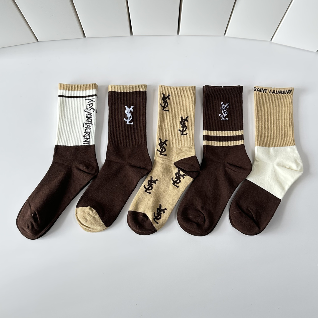 NO:702087,Special counter packaging YSL (Yves Saint Laurent) new mid-length pile socks!  Five pairs in a box, synchronized tube socks at the counter, big brands going out on the street, must-have socks for fashionistas, stockings, socks, saint laurent, saint laurent, socks19860909特配专柜包装 YSL（圣罗兰）新款中长款堆堆袜袜子！一盒五双,专柜同步筒袜袜子,大牌出街,潮人必备超好搭袜子,丝袜,袜子,saint laurent,saint laurent,socks,accessory