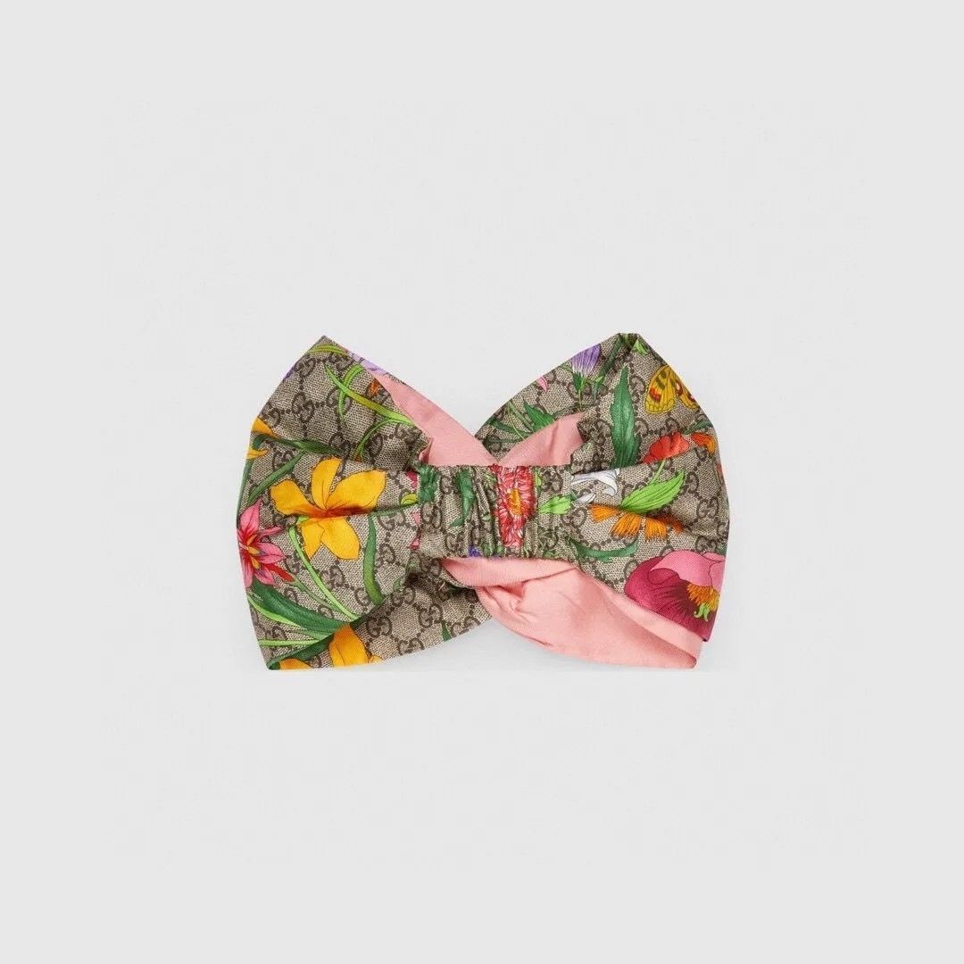 配包装 💗gucci拼色花卉发带专柜款