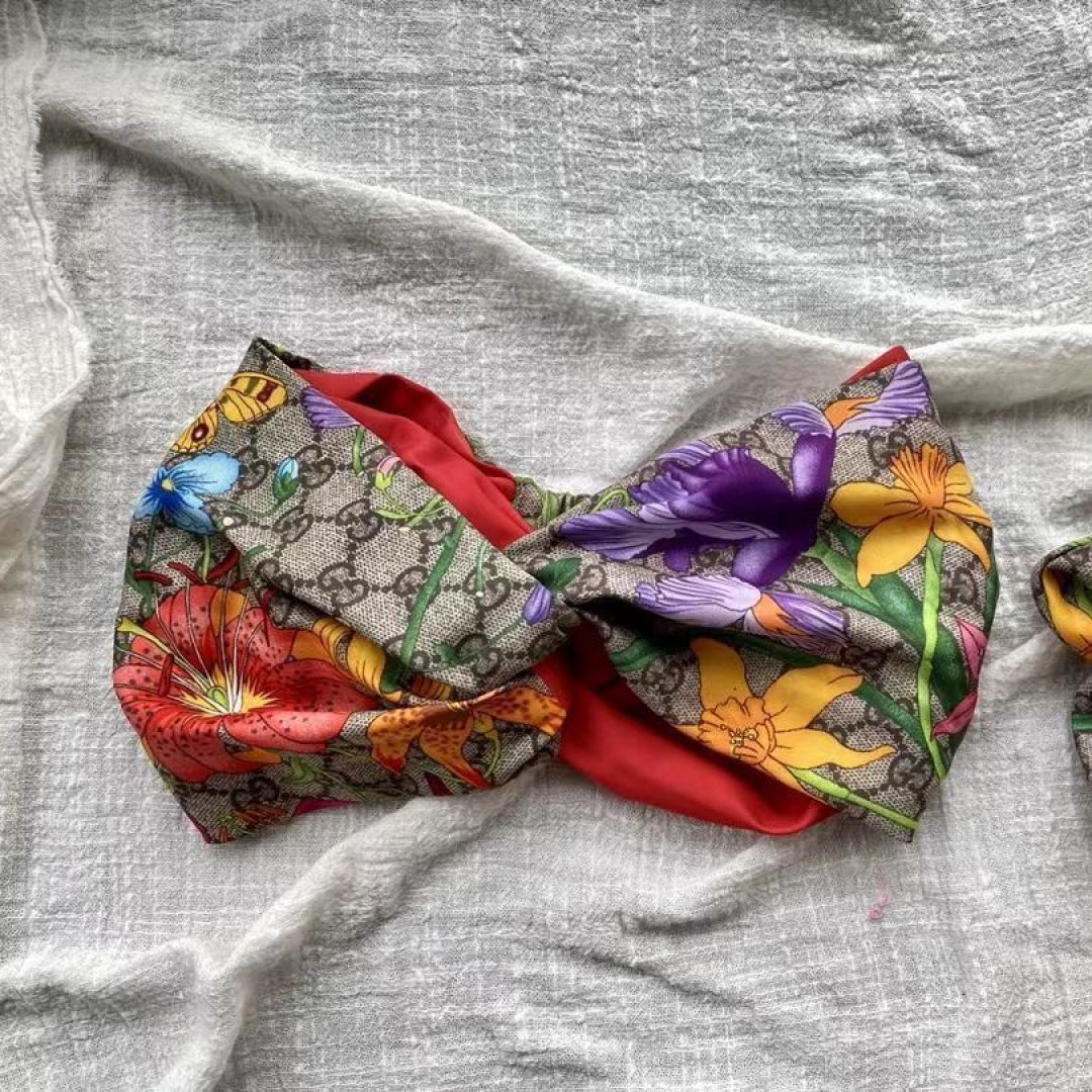 配包装 💗gucci拼色花卉发带专柜款