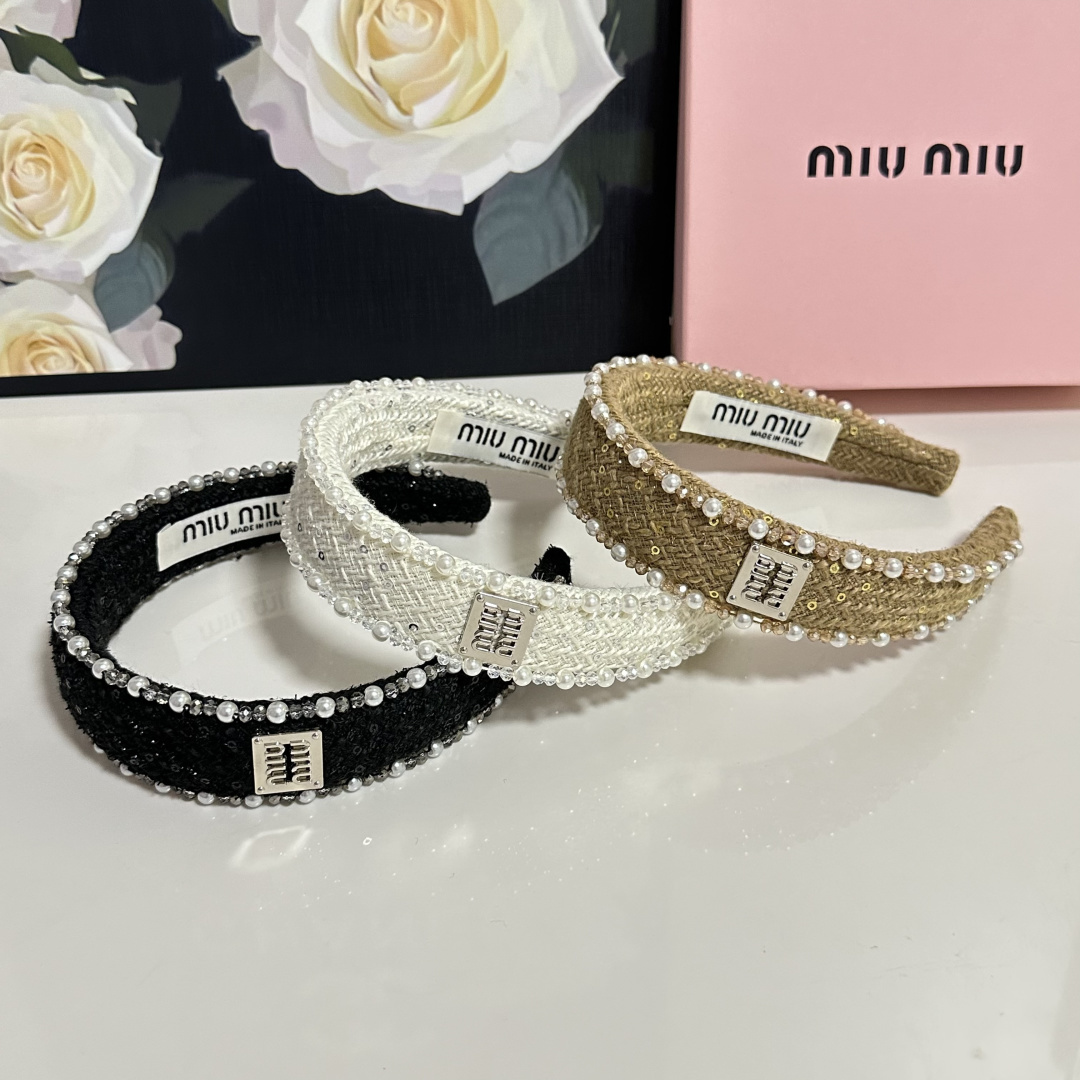 配专柜包装MiuMiu（缪缪）最新发箍小仙女快入手特殊材质 不嘞头可盐可甜～
