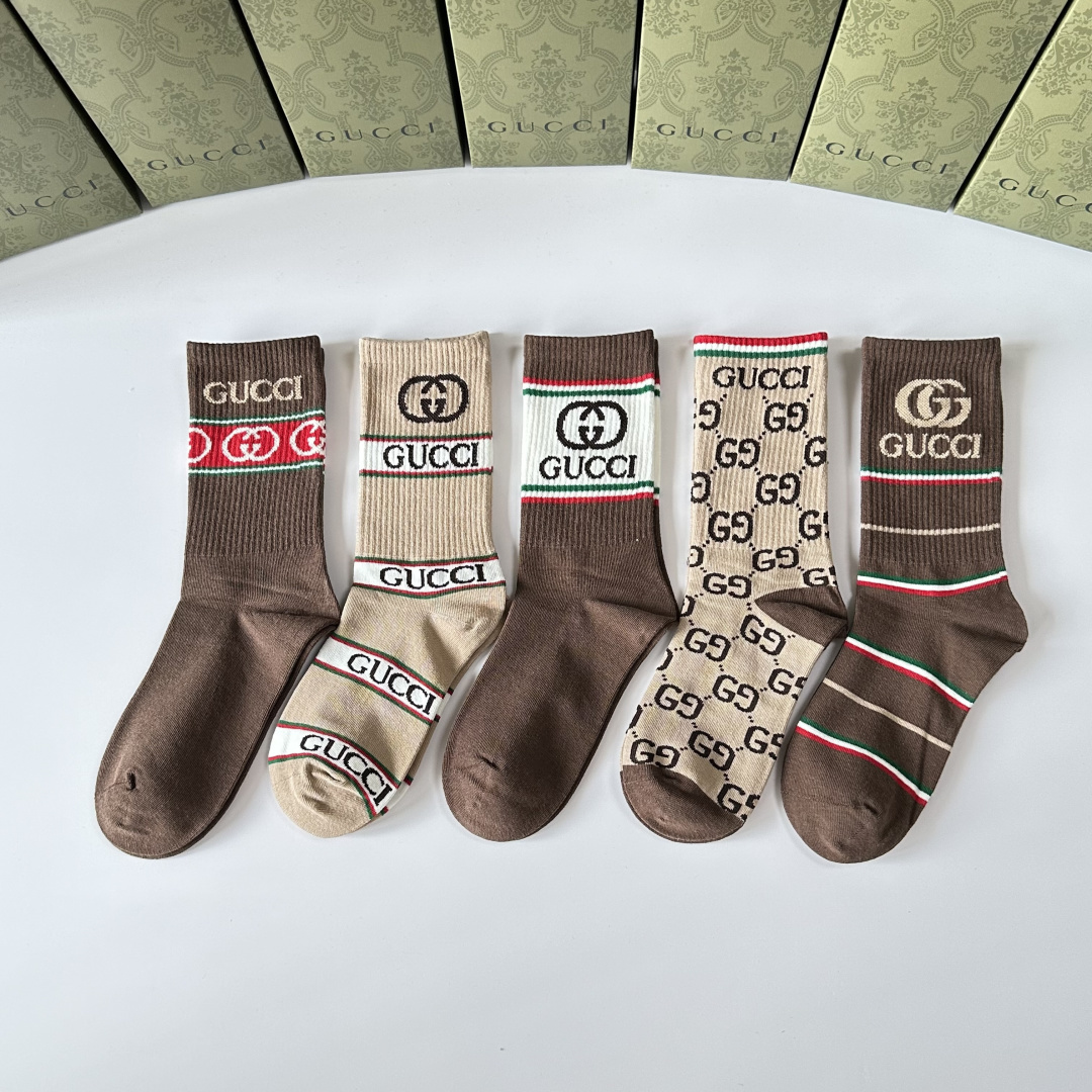 NO:719139,Specially equipped with counter packaging Gucci's new mid-length pile socks!  Five pairs in a box, synchronized tube socks at the counter, big brands going out on the street, must-have socks for fashionistas, stockings, socks, gucci, gucci, socks19860909特 配专柜包装 Gucci（古驰）新款中长款堆堆袜袜子！一盒五双,专柜同步筒袜袜子,大牌出街,潮人必备超好搭袜子,丝袜,袜子,gucci,gucci,socks,accessory