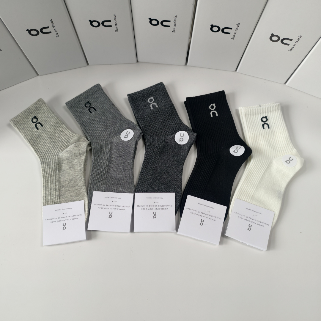 NO:719132,Specially packaged Onangpao Cloudtilt new double-needle mid-length pile socks!  Five pairs in a box, synchronized tube socks at the counter, big brands going out on the street, must-have socks for fashionistas, stockings, socks, socks19860909特配包装 On昂跑Cloudtilt 新款双针中长堆堆袜袜子！一盒五双, 专柜同步筒款袜子,大牌出街,潮人必备超好搭袜子,丝袜,袜子,socks,accessory