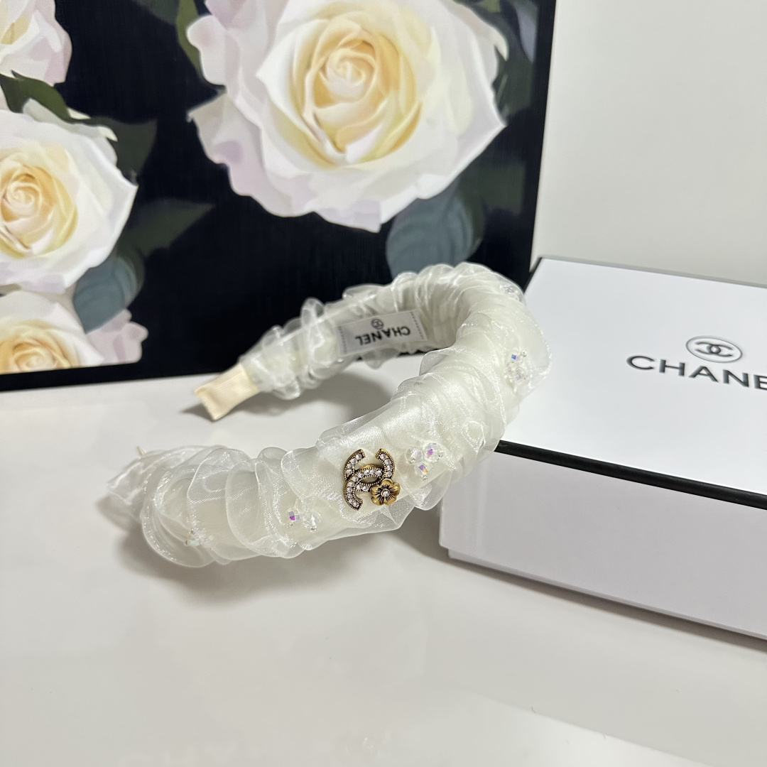 配专柜包装Chanel（香奈儿）最新纱面发箍小仙女快入手特殊材质 不嘞头可盐可甜～