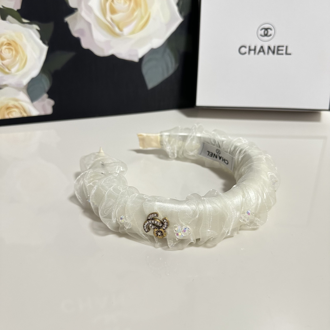 配专柜包装Chanel（香奈儿）最新纱面发箍小仙女快入手特殊材质 不嘞头可盐可甜～