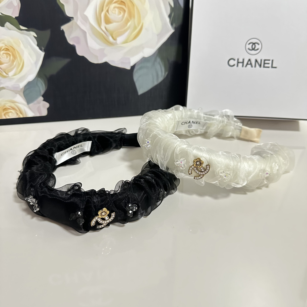配专柜包装Chanel（香奈儿）最新纱面发箍小仙女快入手特殊材质 不嘞头可盐可甜～