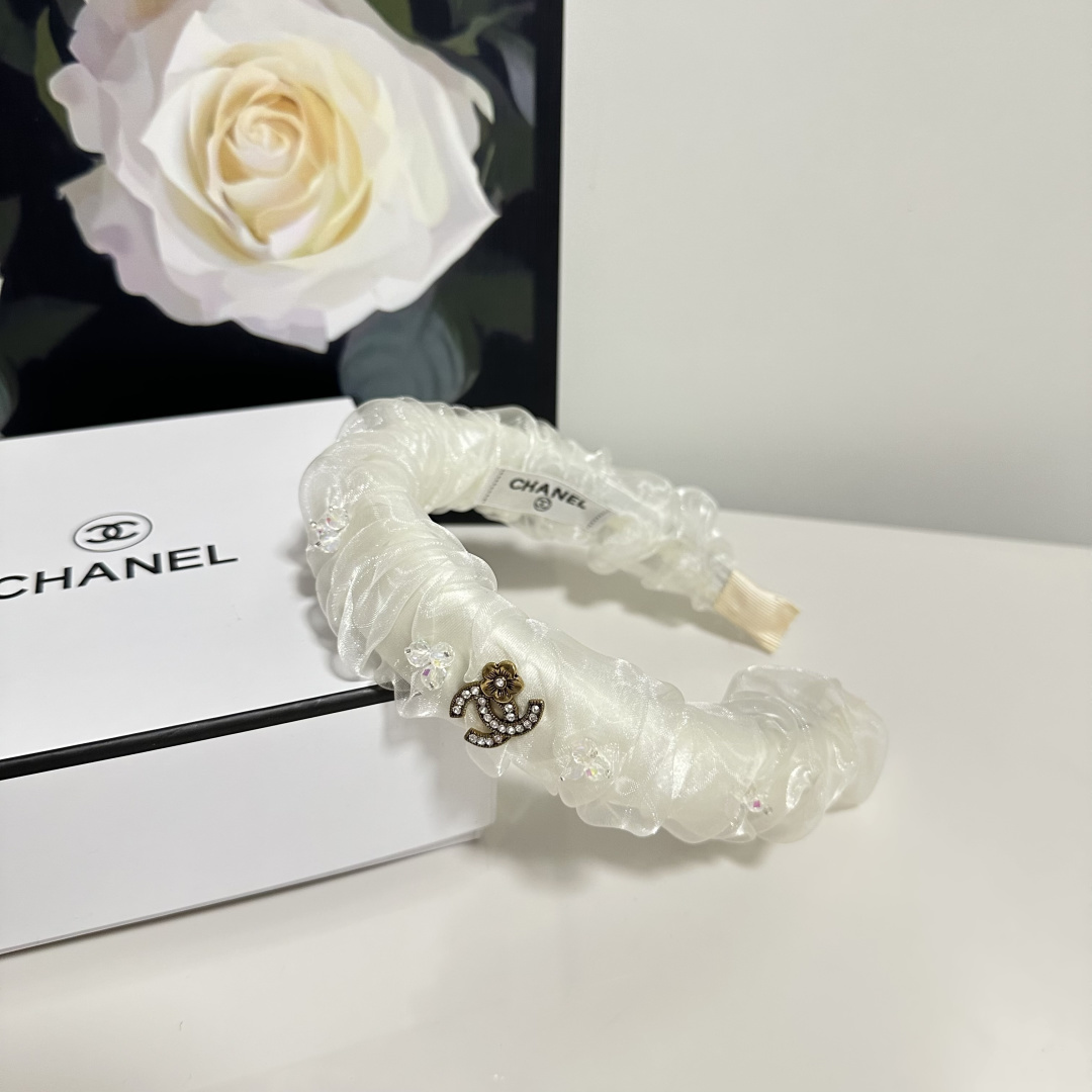 配专柜包装Chanel（香奈儿）最新纱面发箍小仙女快入手特殊材质 不嘞头可盐可甜～