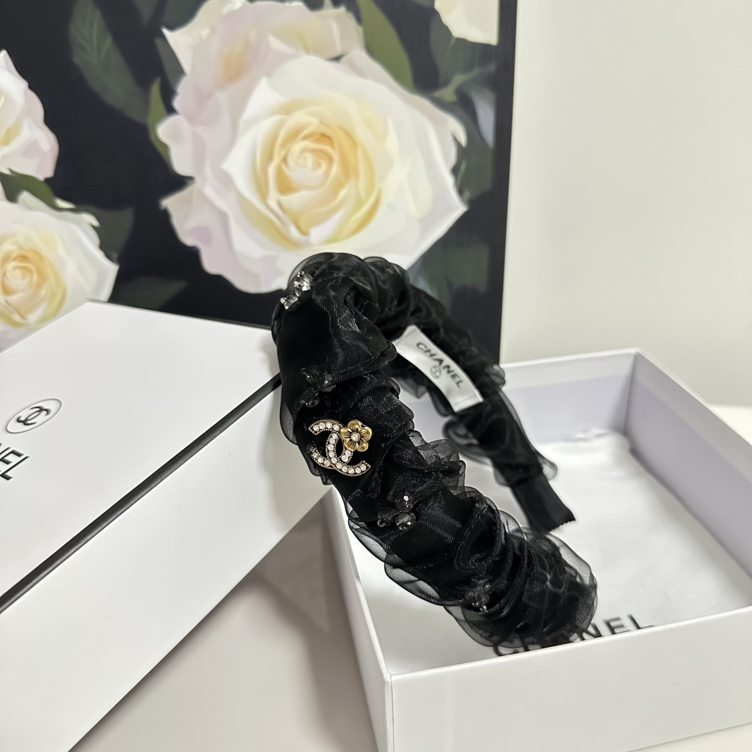 配专柜包装Chanel（香奈儿）最新纱面发箍小仙女快入手特殊材质 不嘞头可盐可甜～