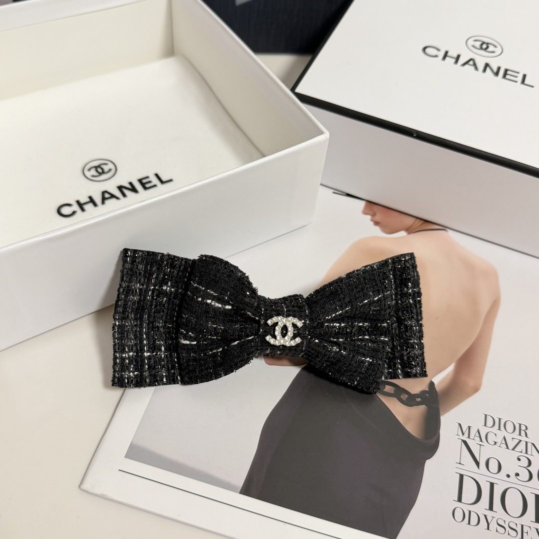 配专柜包装Chanel（香奈儿）最新蝴蝶结发夹#信我！人手必备的单品 这件必须买洋气神仙颜值💕💫小仙女要