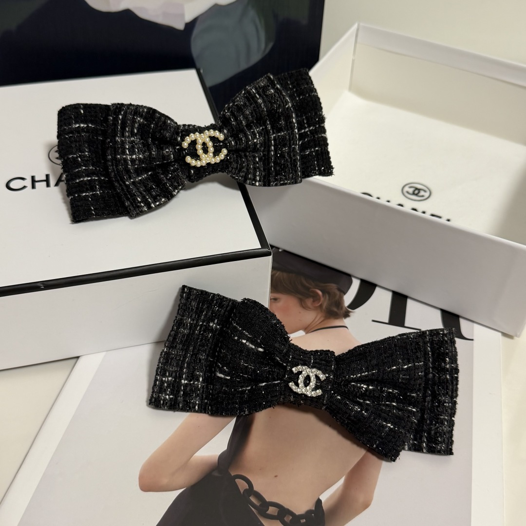 配专柜包装Chanel（香奈儿）最新蝴蝶结发夹#信我！人手必备的单品 这件必须买洋气神仙颜值💕💫小仙女要