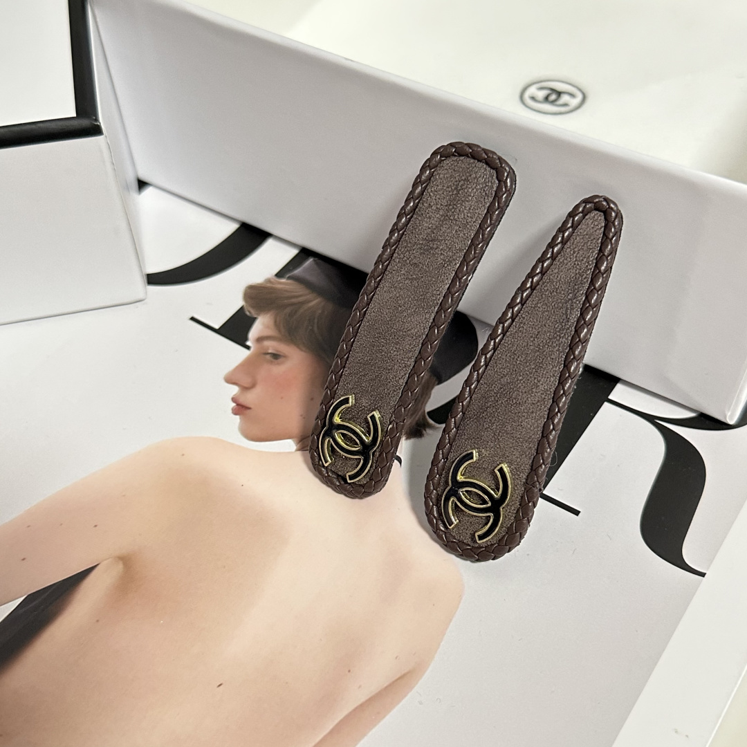 （一对）配全套包装Chanel（香奈儿）今年最好卖的新款Vintage中古复古发夹超仙的一对 时髦精 随