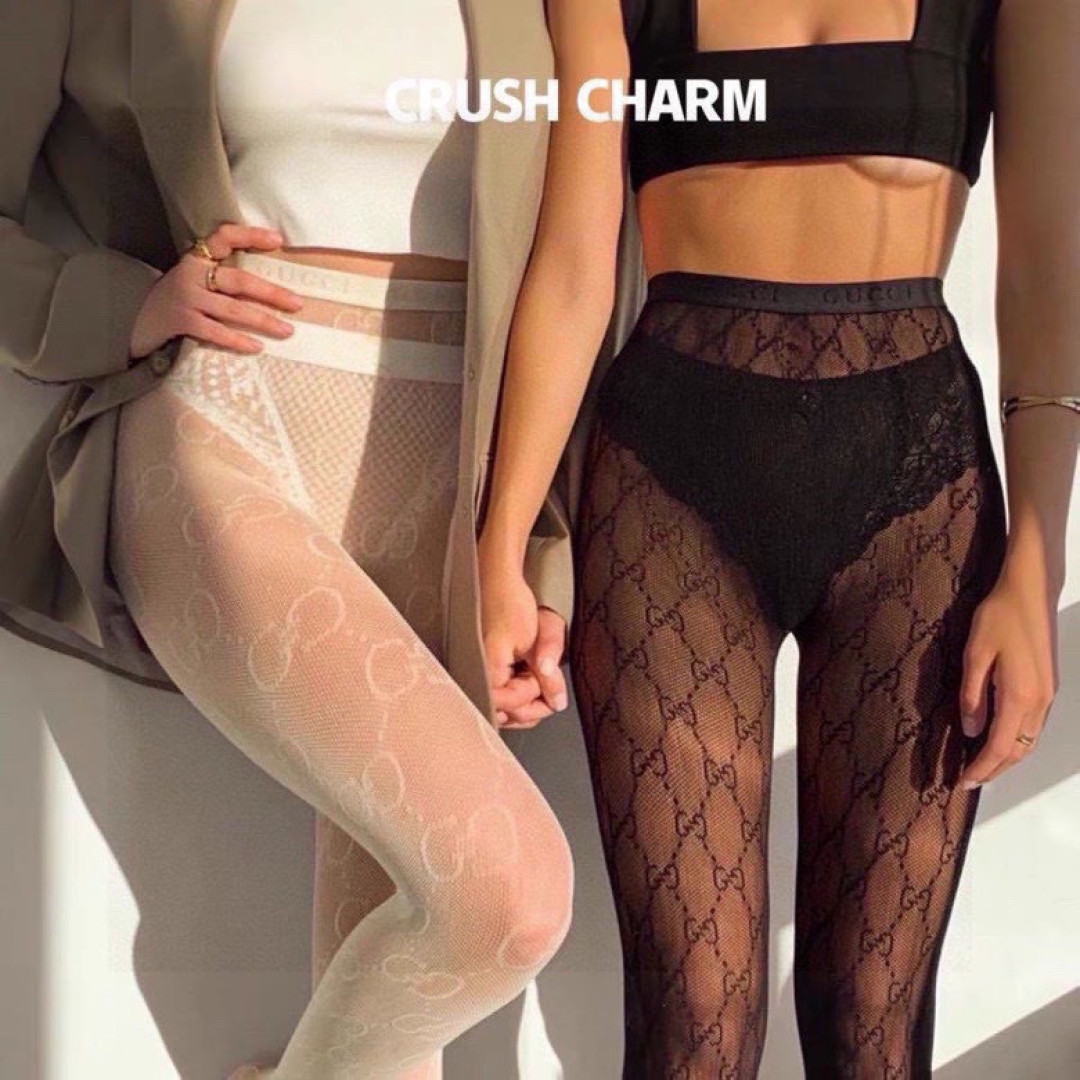 配包装官网同款GUCCI（古奇）腰部带logo连体网裤，女神丝袜必备单品[调皮][调皮]现货中🎁黑色，白