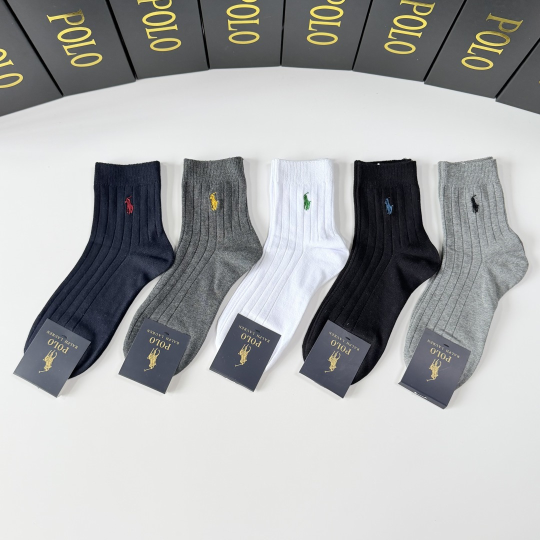 NO:850245,Specially equipped with counter packaging POLO (Paul) new embroidered mid-length pile socks!  Five pairs in a box, synchronized tube socks at the counter, big brands going out on the street, a must-have for fashionistas, super easy to match. Socks, stockings, socks, socks19860909特 配专柜包装 POLO（保罗）新款刺绣中长款堆堆袜袜子！一盒五双,专柜同步筒袜袜子,大牌出街,潮人必备超好搭.袜子,丝袜,袜子,socks,accessory