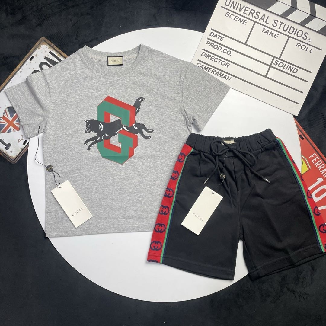 🌐Gucci ♻ Conjunto de camisetas (90-150) ♻️Camiseta ♻️Pantalones cortos 🎗¡Etiqueta original! ¡Embalaje original! ¡Marc…