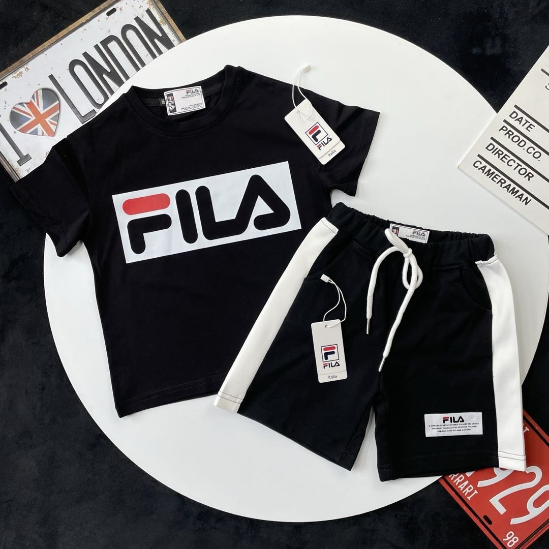 🌐 FILA ♻️ Conjunto (90-150) ♻️ Camiseta ♻️ Pantalones cortos 🎗 Etiqueta original, embalaje original, marca original. …