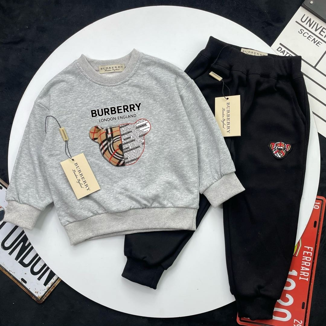 🌐 Burberry ♻️ Conjunto de sudadera (90-160) ♻️ Sudadera ♻️ Pantalón de sudadera 🔥 Sudadera (forrada) 🔥 Pantalón de s…