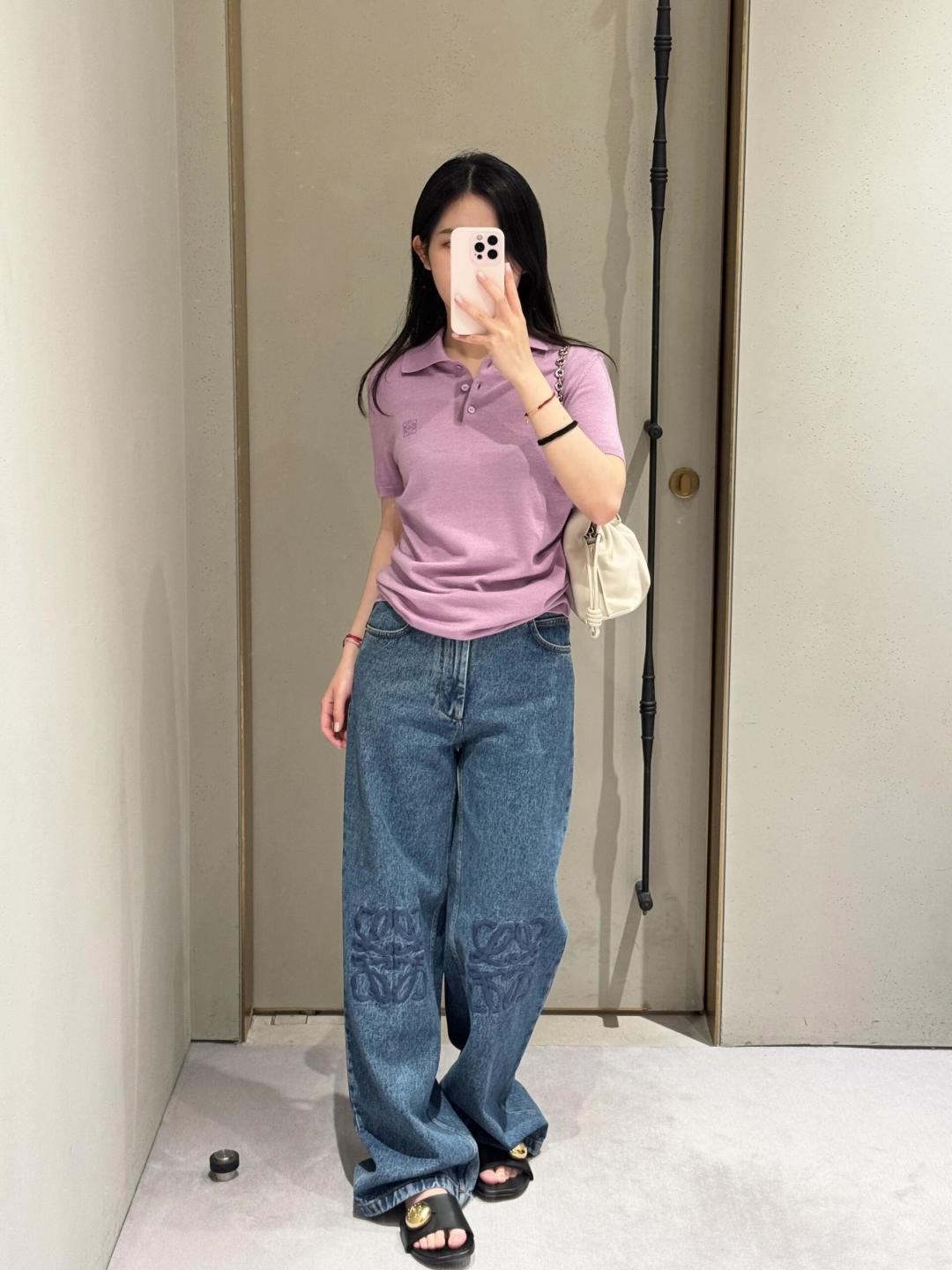 Loewe Embroidered Logo Denim Jeans, High Quality, Comfortable and Stylish