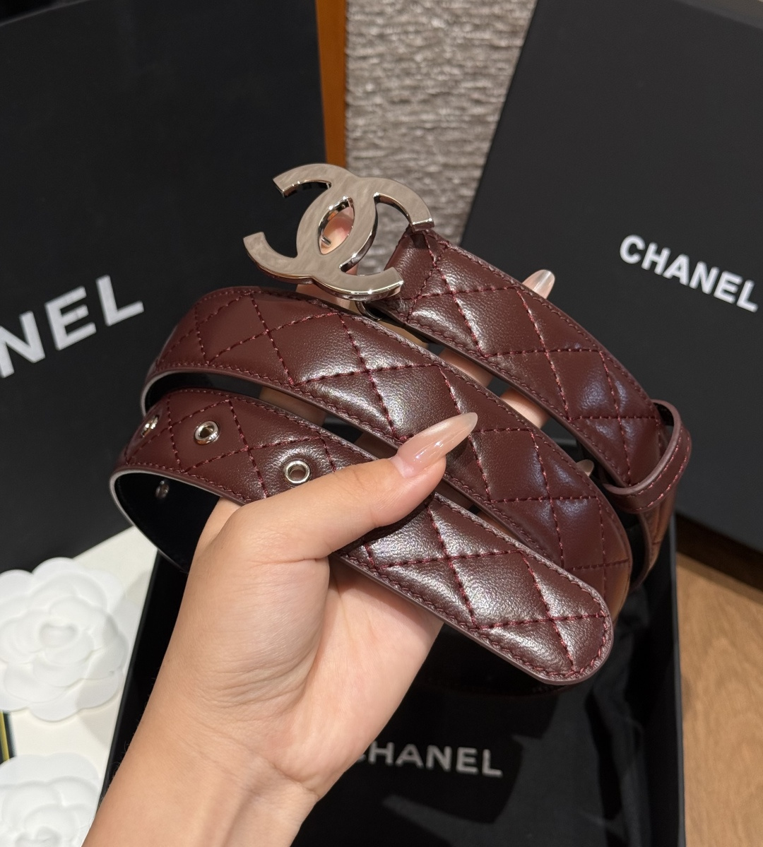 샤넬 퀼팅 램스킨 더블 C 메탈 버클 벨트 상세 이미지 2