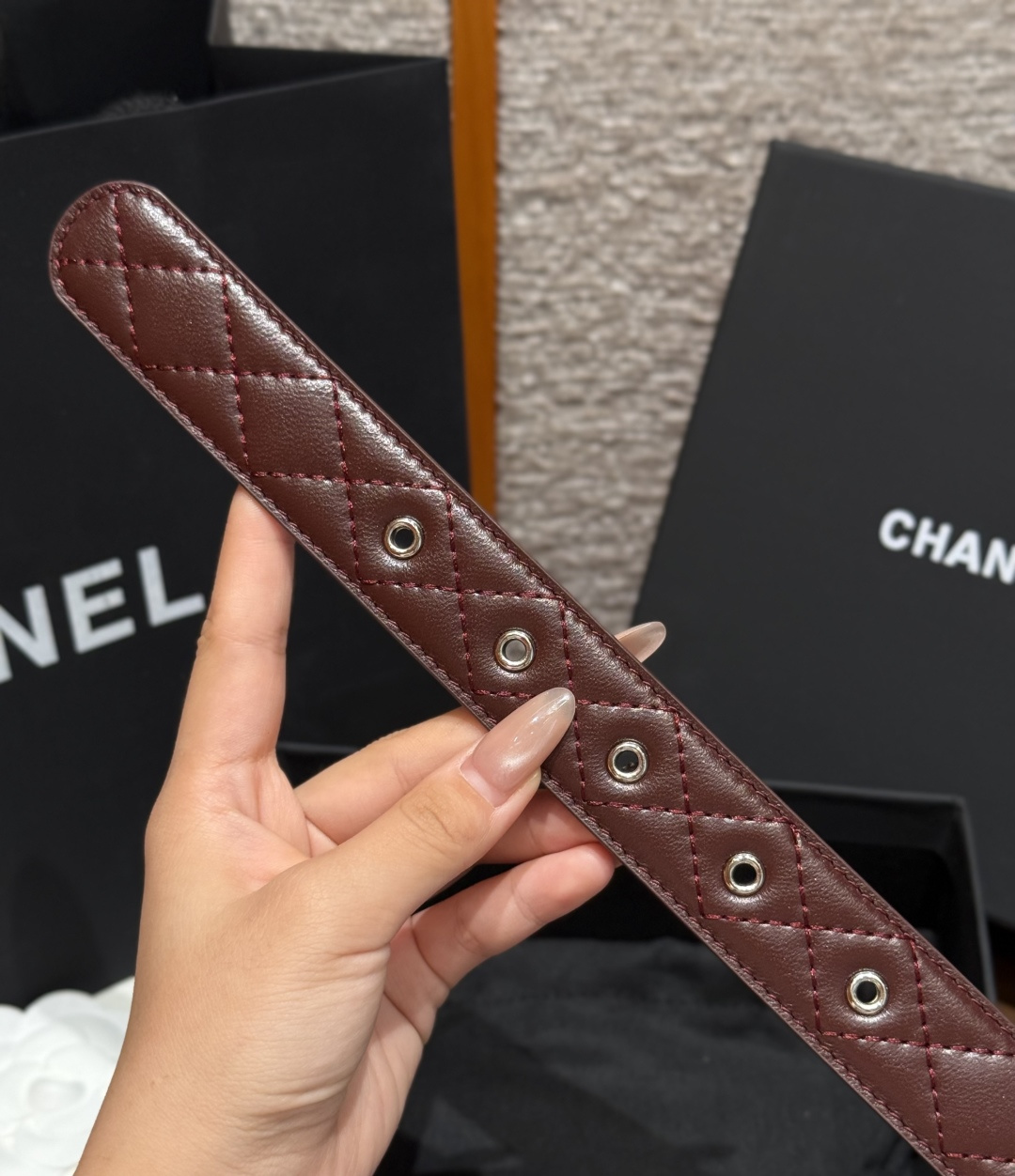 샤넬 퀼팅 램스킨 더블 C 메탈 버클 벨트 상세 이미지 7