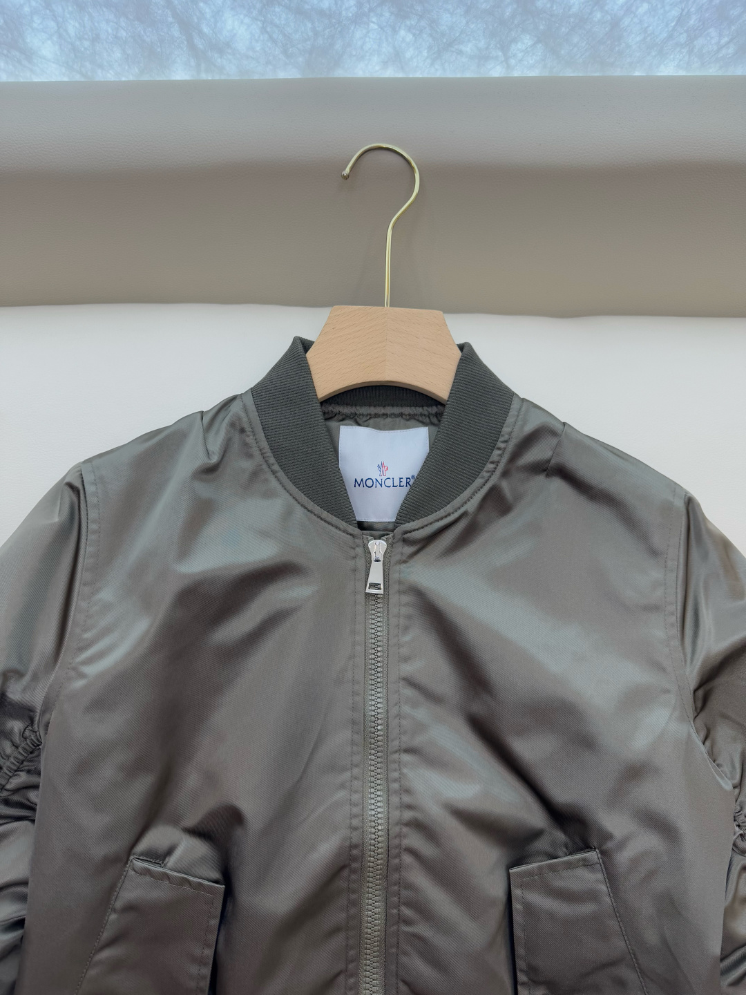 M2328#新款外套🌾Mon 蒙口 男女同款 拉链款 夹克外套 军绿色 藏青色 1-2-3码