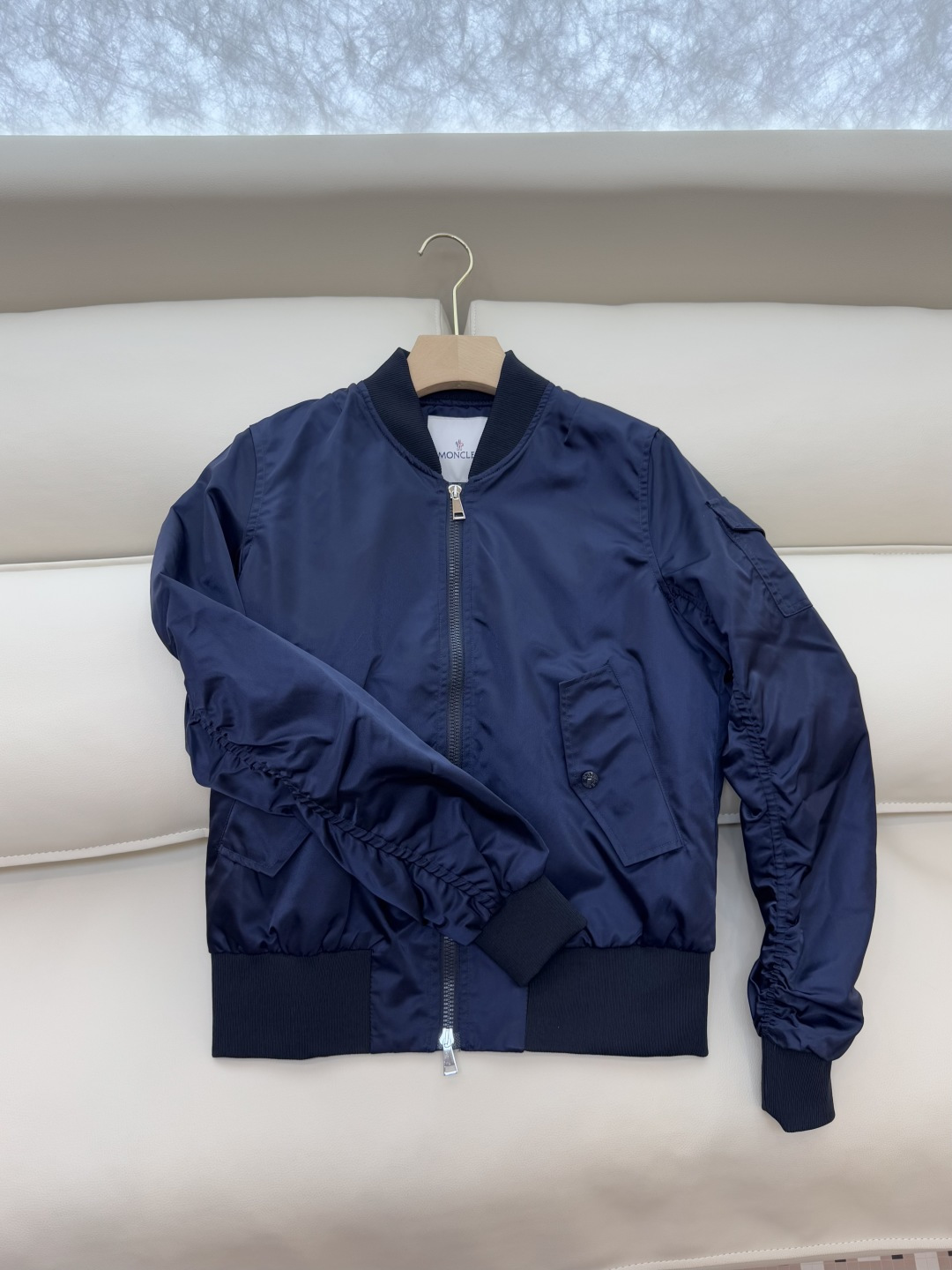 M2328#新款外套🌾Mon 蒙口 男女同款 拉链款 夹克外套 军绿色 藏青色 1-2-3码