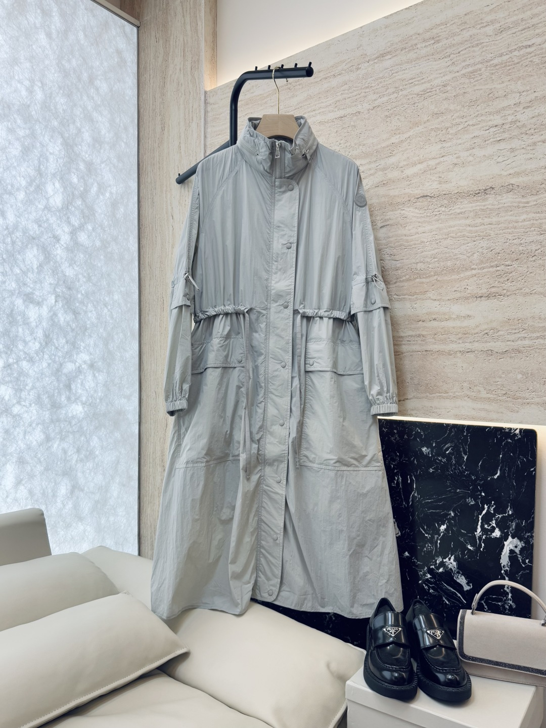 NO:455617,M2309# new windbreaker down P Mon cover, windbreaker pin down, non-removable long windbreaker jacket, beige gray, black size 1-2, Moncler, jackets & coats, down jacket, alexander wang19860909M2309#新款风衣羽绒P Mon 蒙口 风衣夹羽绒 不可拆 长款风衣外套 米灰色 黑色 1-2码,,Moncler,jackets & coats,down jacket,alexander wang,Women's clothing