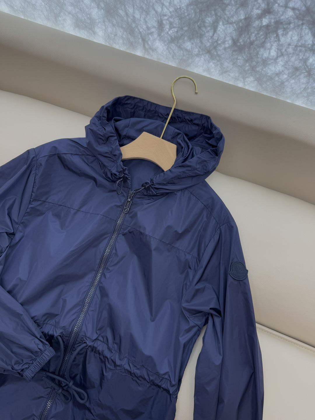 M2376#新款外套🌾Mon 蒙口 抽绳款 拉链款带帽风衣外套 黑色 米色 藏青色 0-1-2码