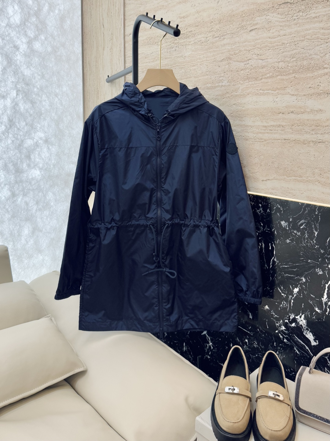 NO:319287,M2376# new jacket Mon mask drawstring style Zippered hooded windbreaker jacket black Beige Navy 0-1-2 sizes, Moncler, jackets & coats,hats,alexander wang19860909M2376#新款外套 Mon 蒙口 抽绳款 拉链款带帽风衣外套黑色 米色 藏青色 0-1-2码,,Moncler,jackets & coats,hats,alexander wang,Women's clothing