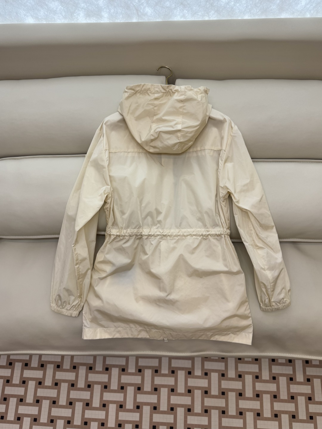 M2376#新款外套🌾Mon 蒙口 抽绳款 拉链款带帽风衣外套 黑色 米色 藏青色 0-1-2码