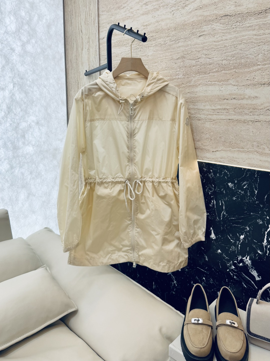 NO:319304,M2376# new jacket Mon mask drawstring style Zippered hooded windbreaker jacket black Beige Navy 0-1-2 sizes, Moncler, jackets & coats,hats,alexander wang19860909M2376#新款外套 Mon 蒙口 抽绳款 拉链款带帽风衣外套黑色 米色 藏青色 0-1-2码,,Moncler,jackets & coats,hats,alexander wang,Women's clothing