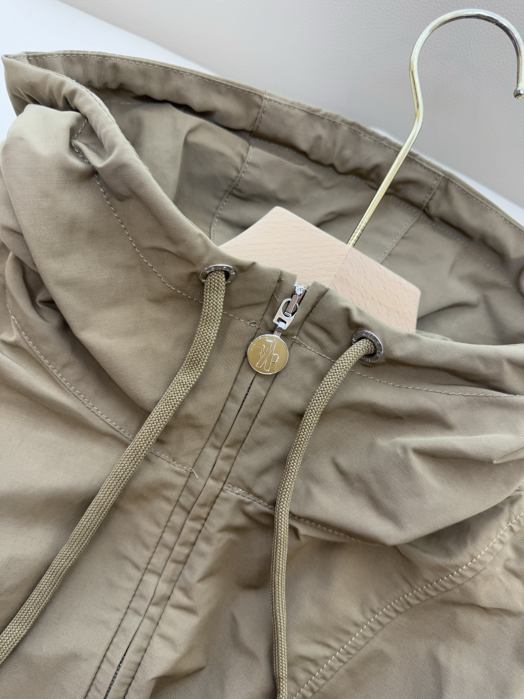 M2362#新款外套PMon 蒙口 显瘦拉链款带帽 外套 军绿色 卡其 粉色 1-2-3码