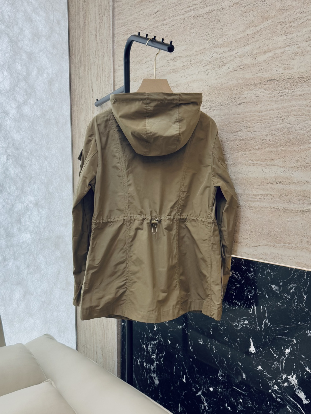 M2362#新款外套PMon 蒙口 显瘦拉链款带帽 外套 军绿色 卡其 粉色 1-2-3码