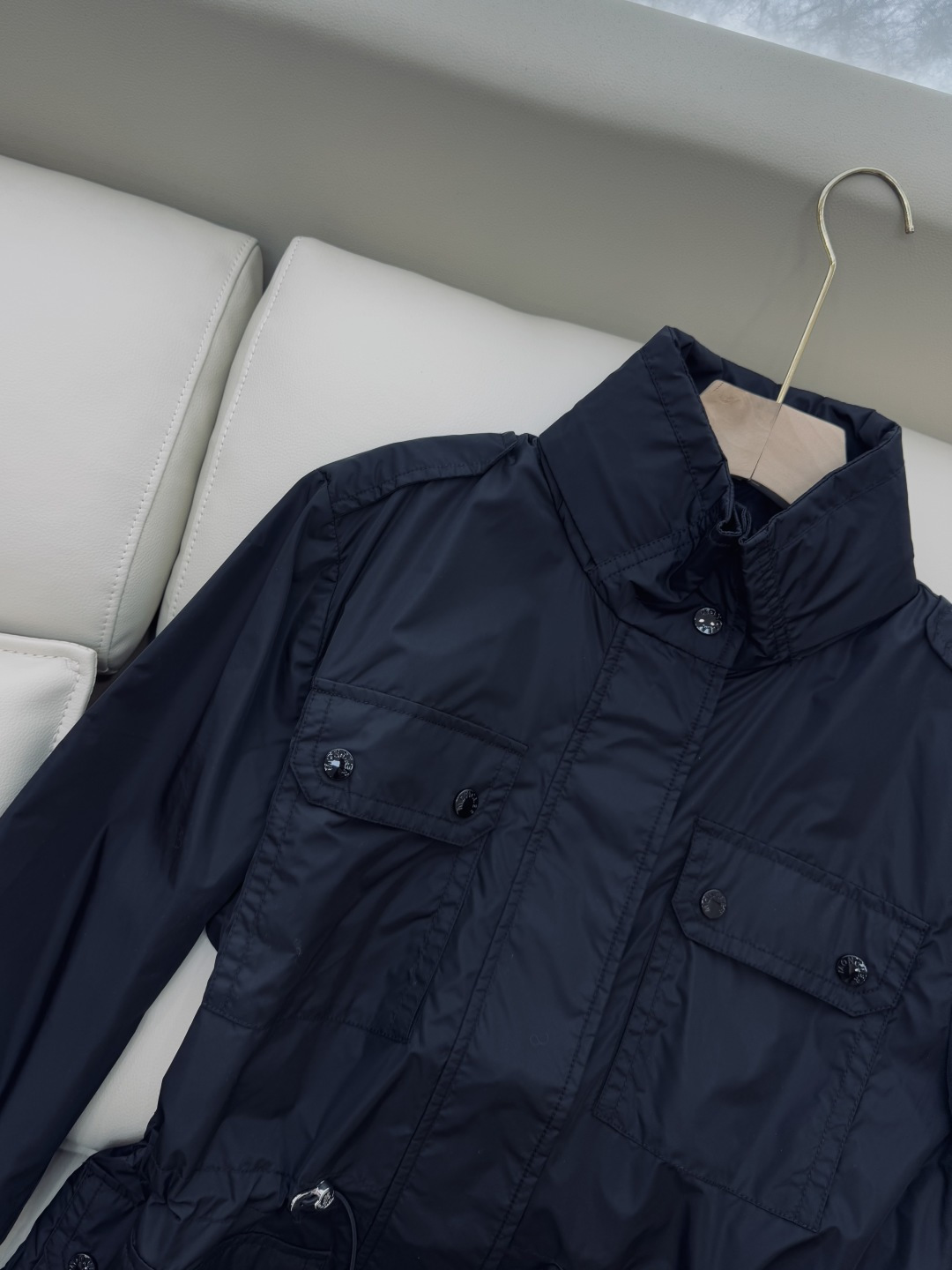 M2331#新款外套🌾Mon 蒙口 显瘦立领短外套 黑色 军绿色 1-2-3码