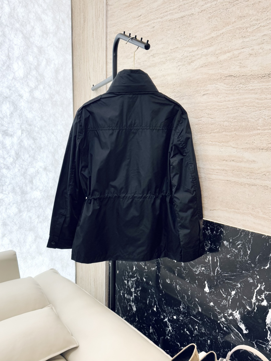 M2331#新款外套🌾Mon 蒙口 显瘦立领短外套 黑色 军绿色 1-2-3码