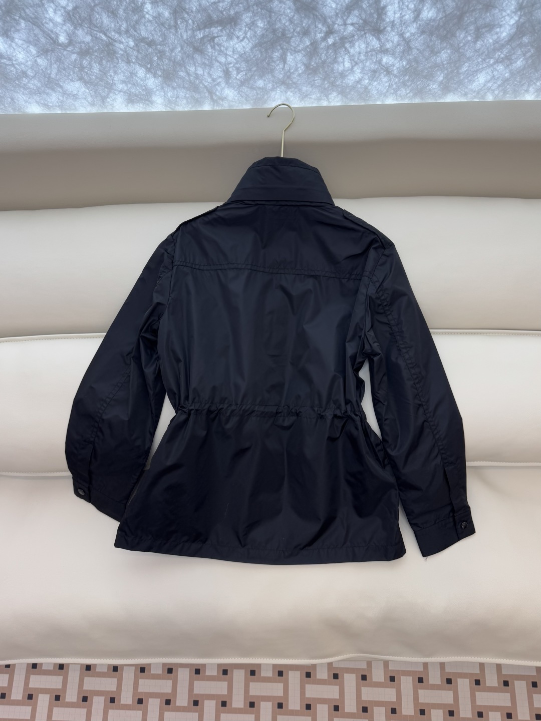 M2331#新款外套🌾Mon 蒙口 显瘦立领短外套 黑色 军绿色 1-2-3码